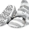 Zutano Organic Cotton Gripper Baby Bootie - Heather Stripe, 3m