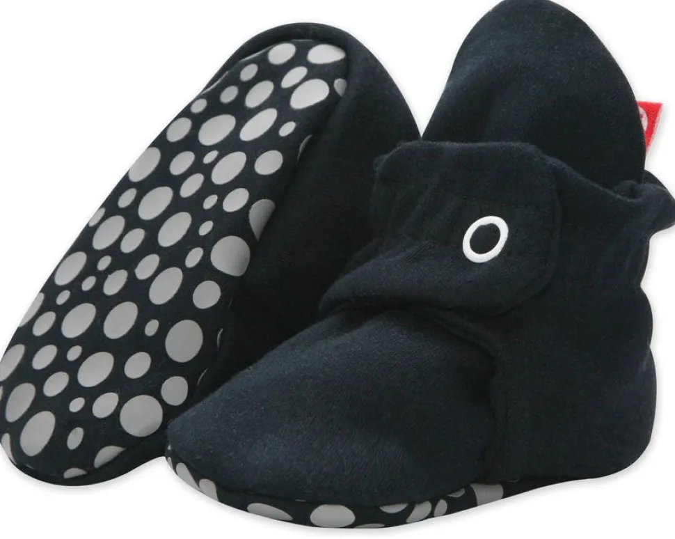 Zutano Organic Cotton Gripper Baby Bootie - Black, 6m