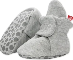 Zutano Organic Cotton Gripper Baby Bootie - Heather Gray, 12m
