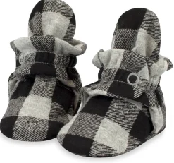 Zutano Organic Cotton Gripper Baby Bootie - Buffalo Check, 12m